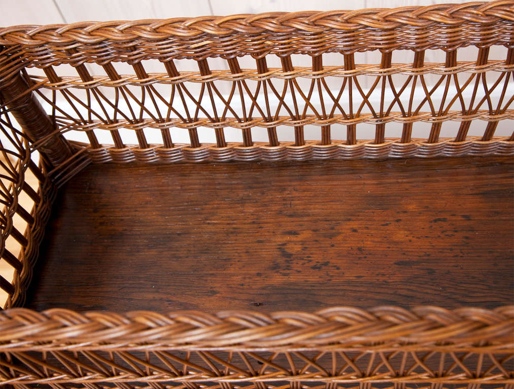 Antique Wicker Planter 2