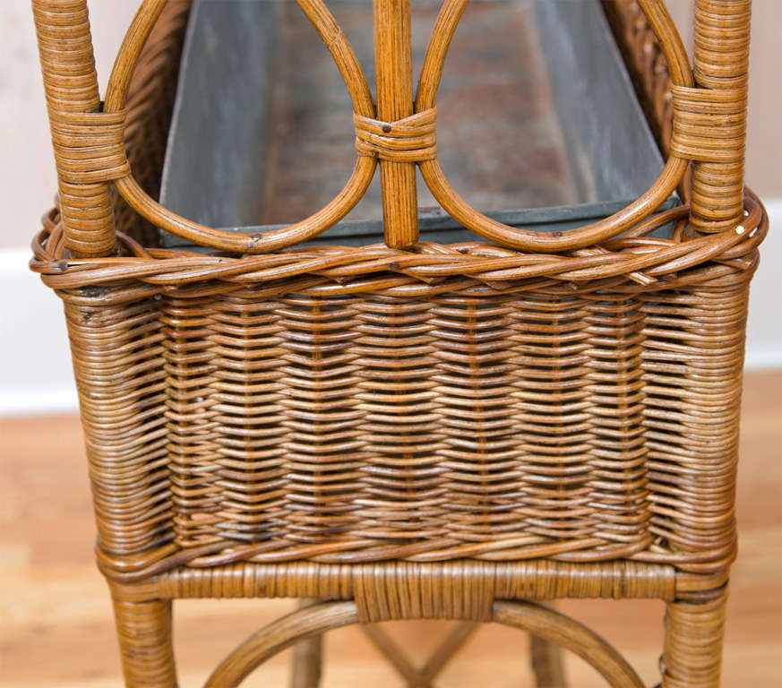 Antique Wicker Planter 2