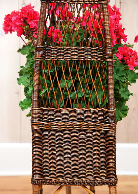 Antique Wicker Birdcage Planter In Excellent Condition In Old Saybrook, CT