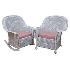 Antique Wicker Chair and Rocker Antique Wicker Chair and Rocker