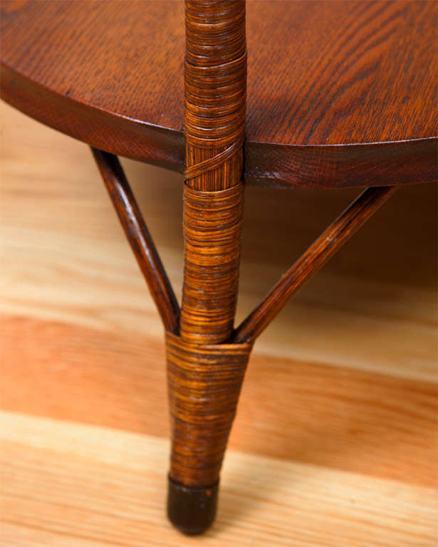 Antique Wicker and Oak Table at 1stDibs antique wicker table with oak