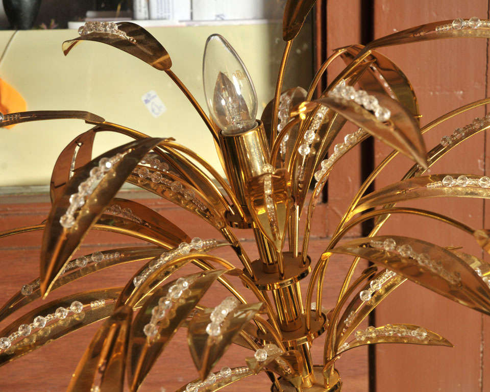 Late 20th Century Gold Plated Palm Tree Floor Light with 3 Trunks