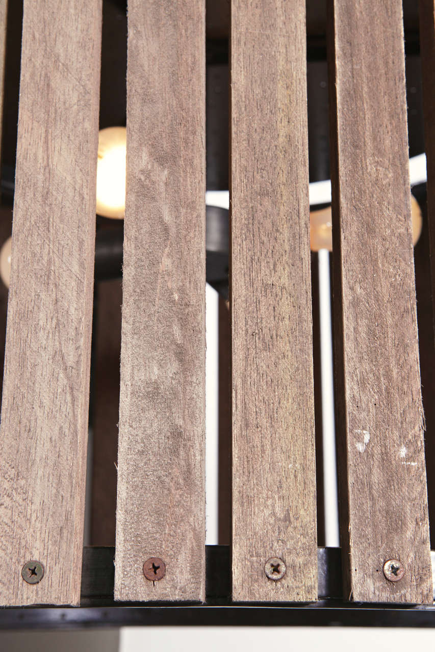 American Wood Slates Drum Pendants