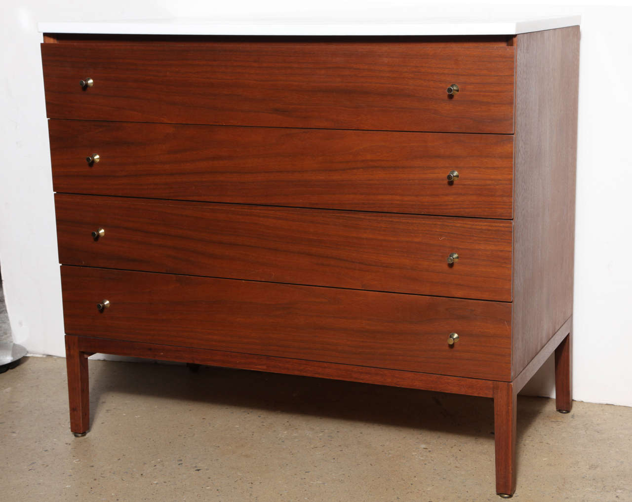 Mid-Century Modern rare Paul McCobb for Calvin Dresser with White Vitrolite Glass Top