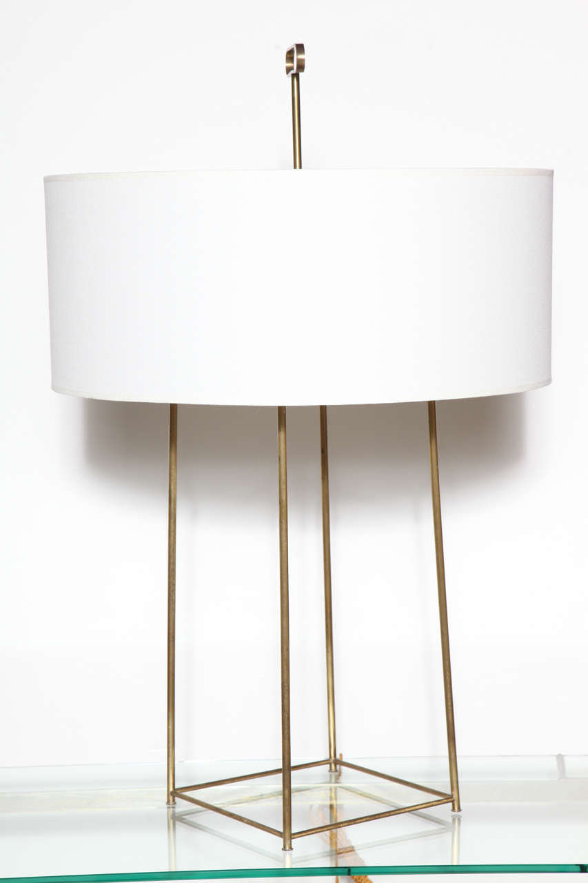 Tommi Parzinger Brushed Brass Table Lamp, circa 1960 1