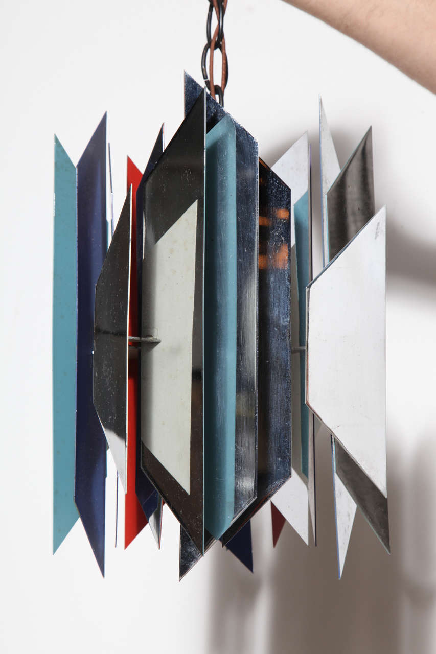Paar Hängelampen „Tivoli“ von Simon Henningsen für Lyfa in Chrom, Blau, Aqua und Rot (Skandinavische Moderne) im Angebot