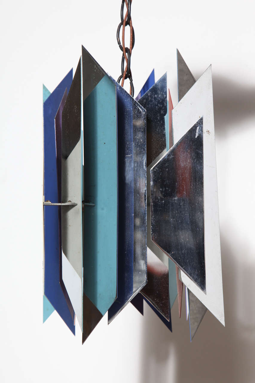 Paar Hängelampen „Tivoli“ von Simon Henningsen für Lyfa in Chrom, Blau, Aqua und Rot (Dänisch) im Angebot