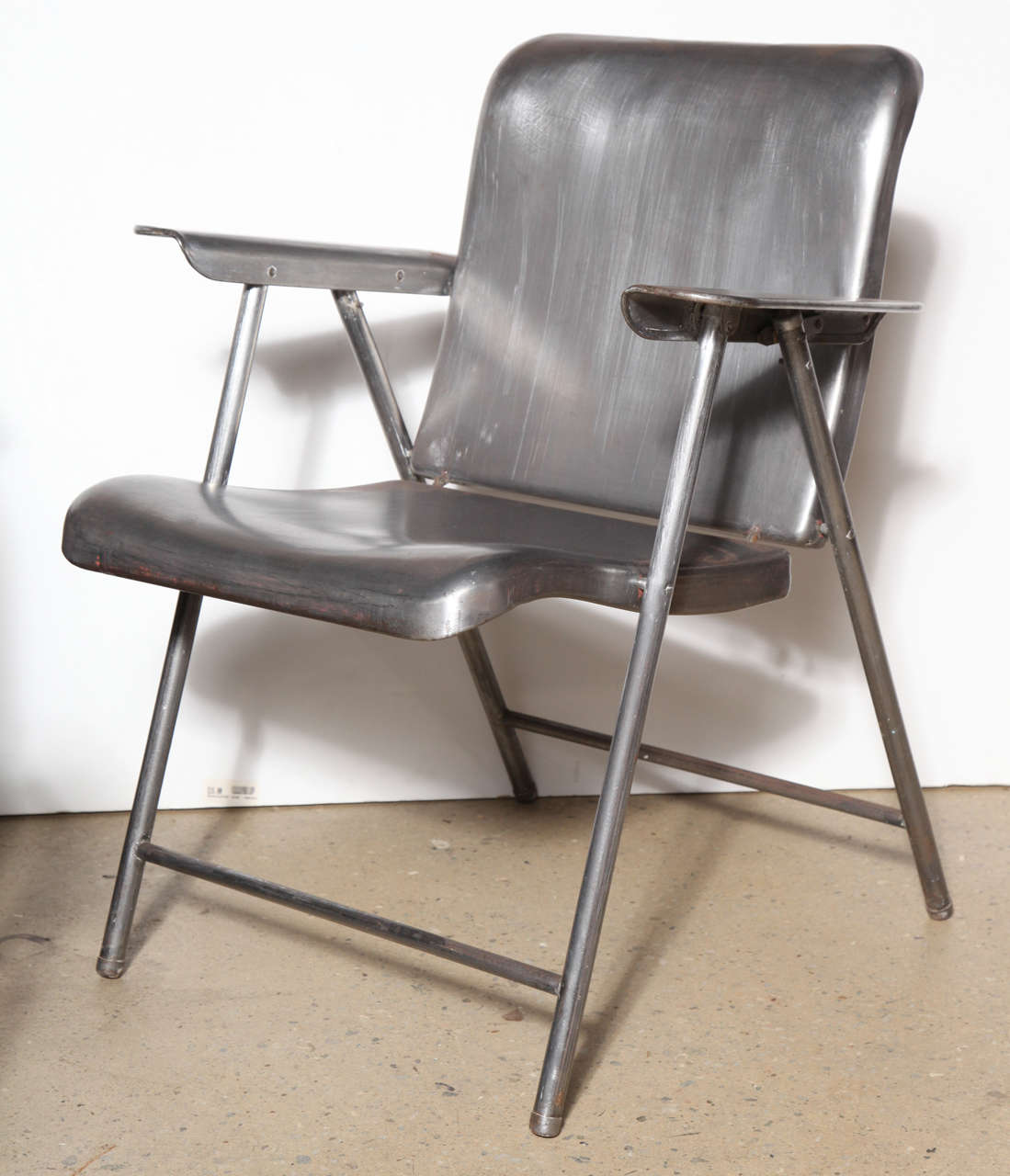 russel wright folding metal chairs