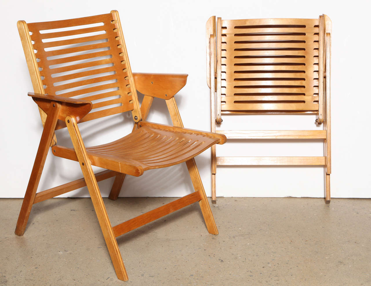 Plywood set of 4 Niko Kralj Rex Folding Chairs