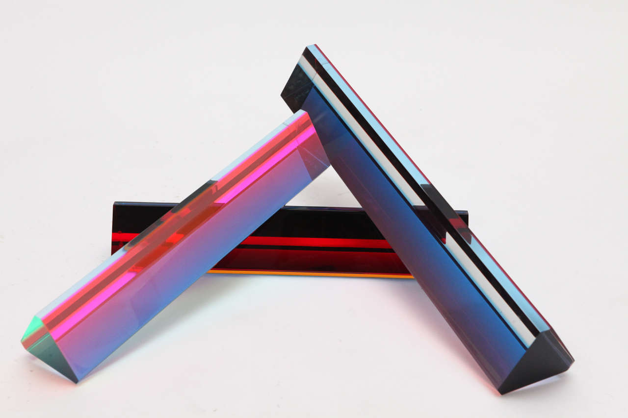 20th Century Trio of Acrylic Hexagonal Column Sculptures by Vasa