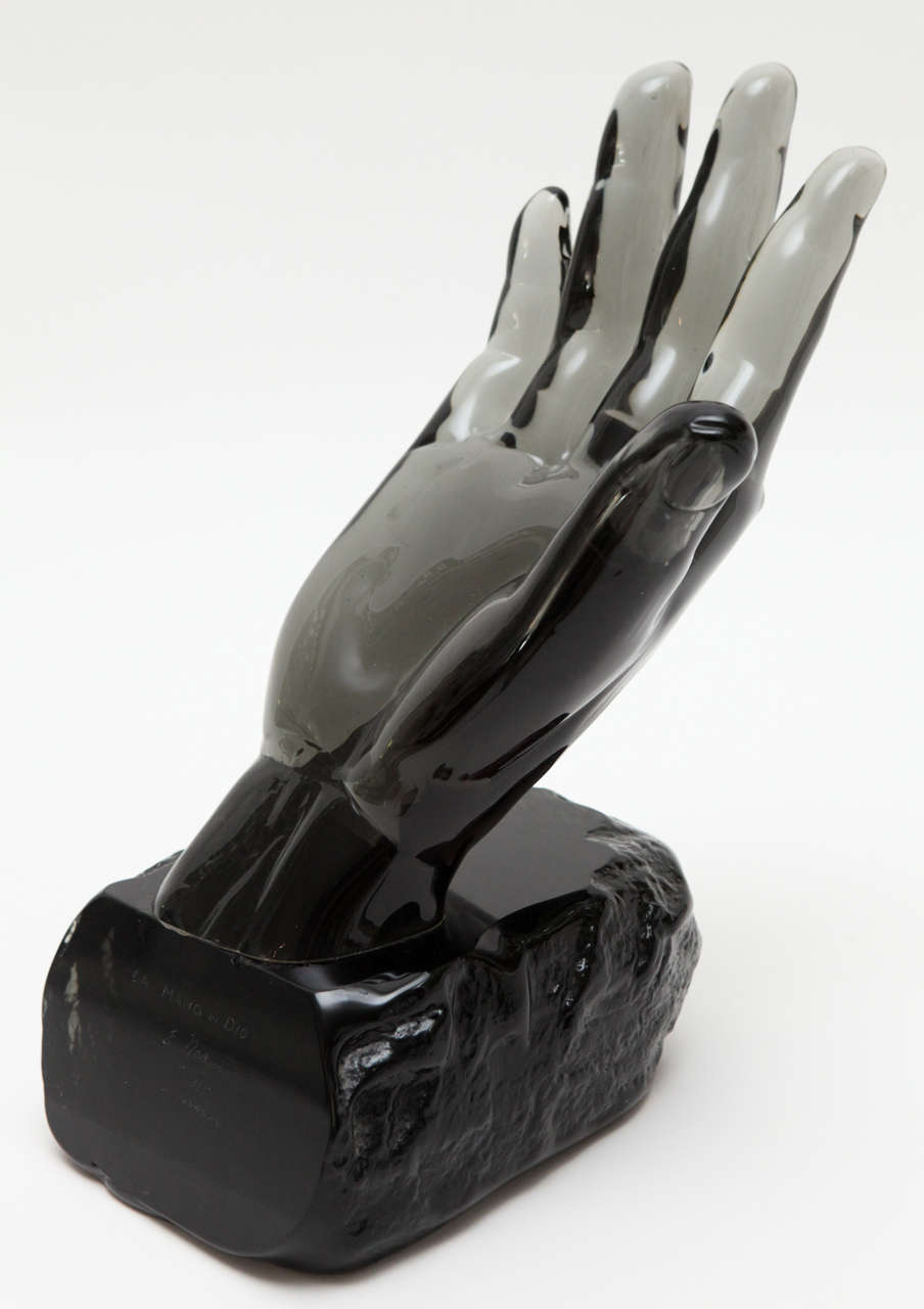"Hand of God" Murano Glass Sculpture by Ermanno Nason