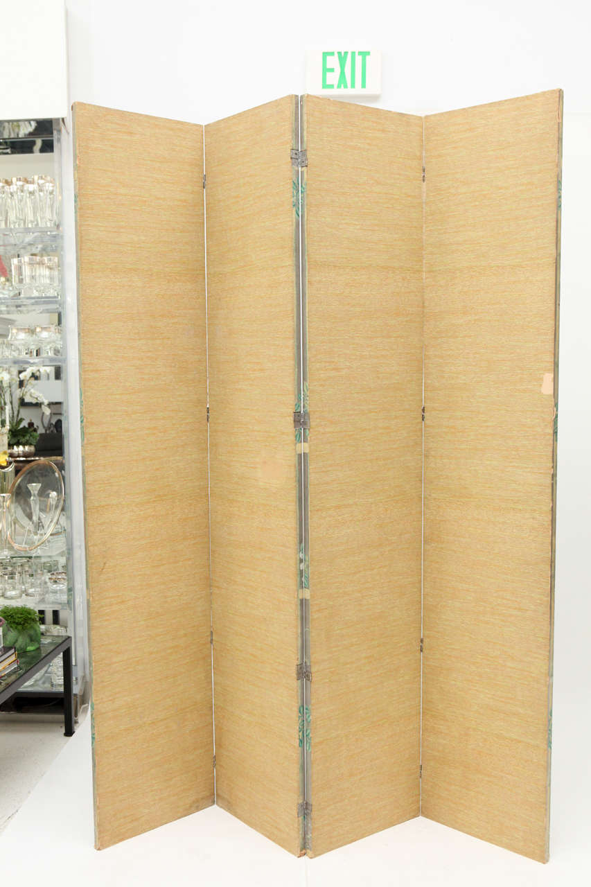 Chinoiserie Four Panel Wallpaper Folding Screen 1