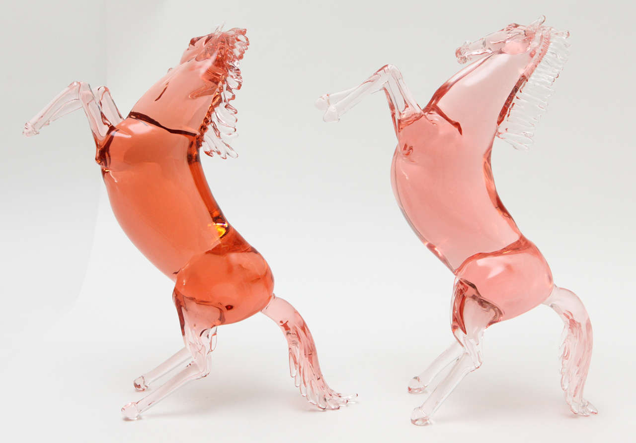 Pair of Murano Glass Stallions by Pino Signoretto 1