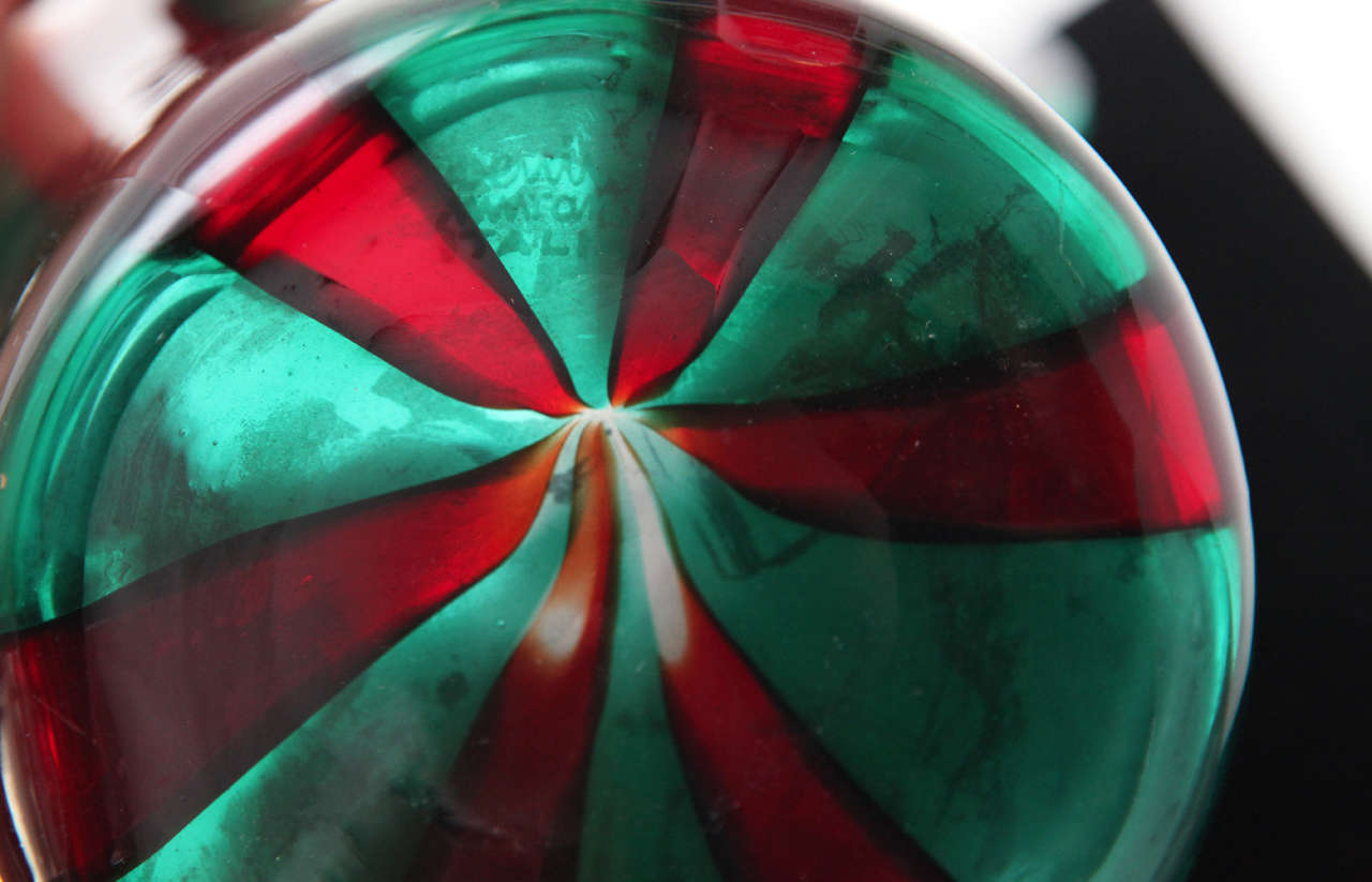 Red and Green Murano Glass Pitcher by Venini 2
