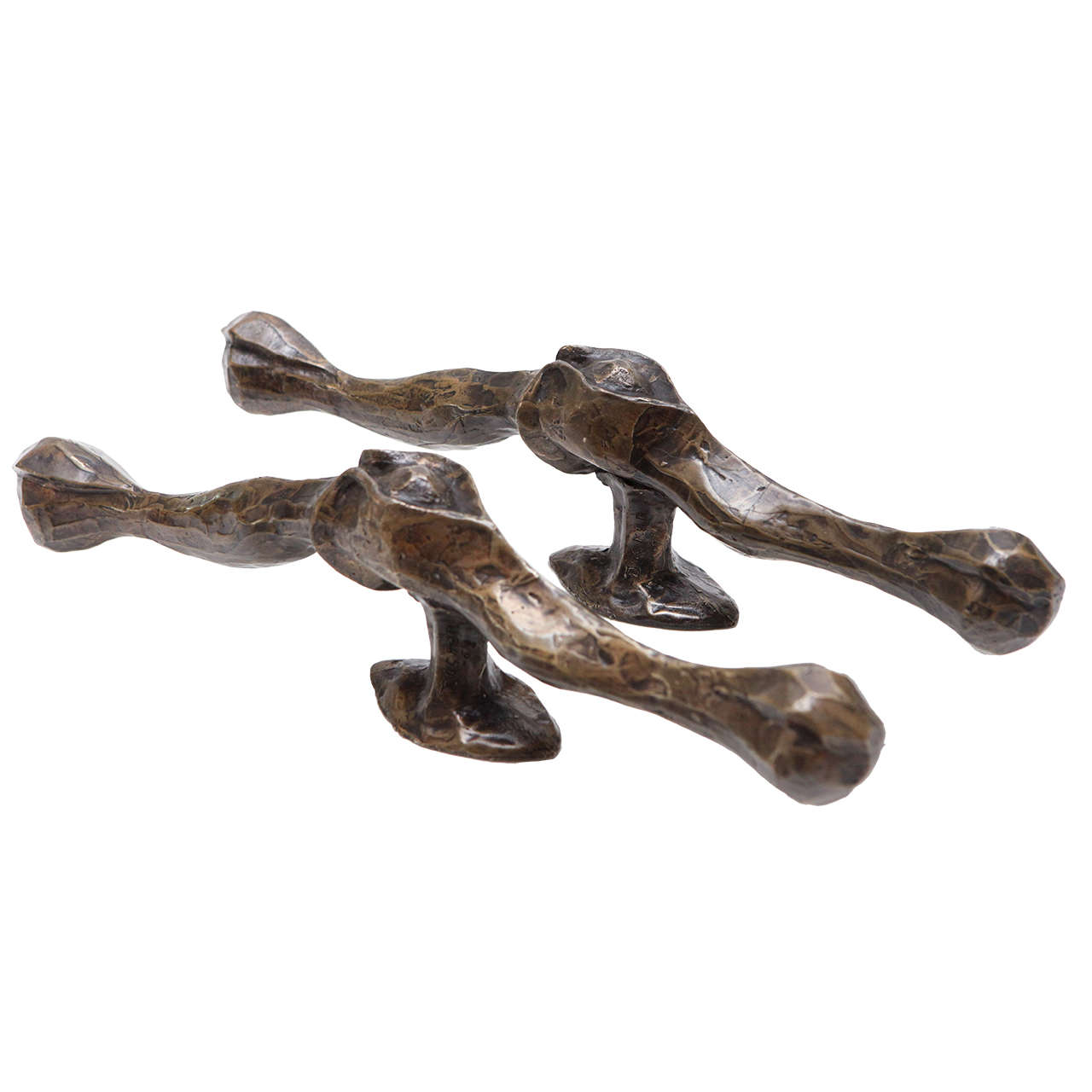 Pair of Custom Bronze Door Pulls by Sanford Decker at 1stDibs