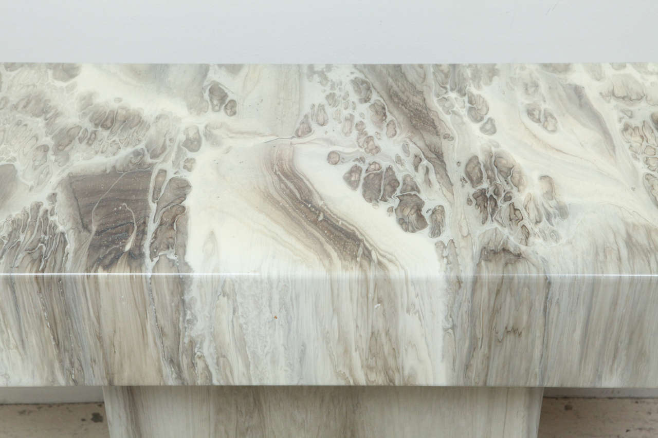 Mid-20th Century Faux Marble Resin Console