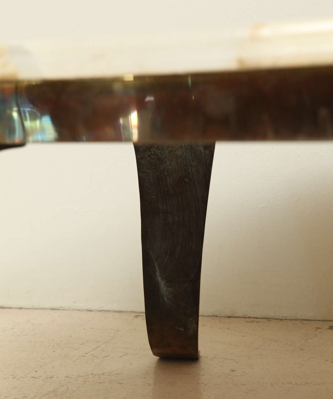 Tessallated Onyx Coffee Table with Brass Base by Arturo Pani 4