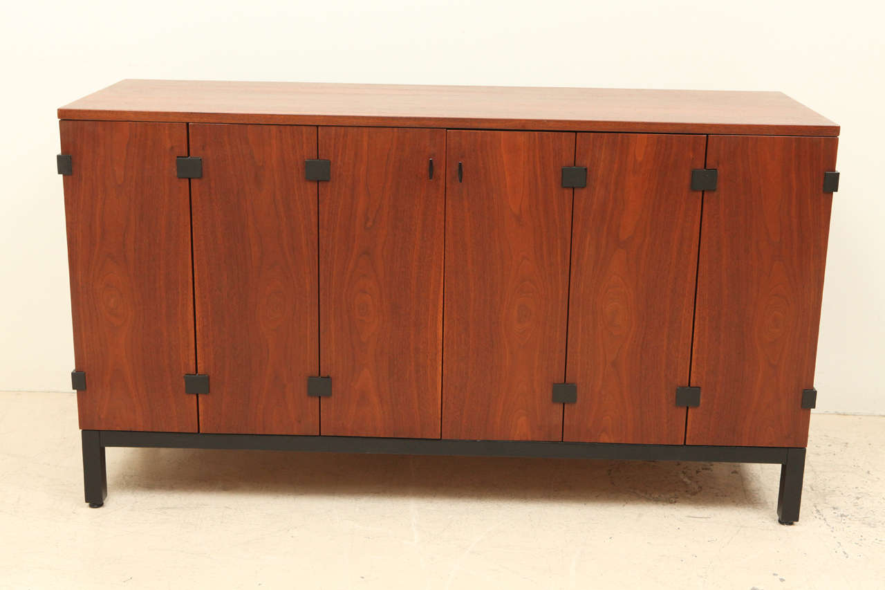Mid-20th Century Rare Milo Baughman Walnut Bi-Fold Cabinet for Directional