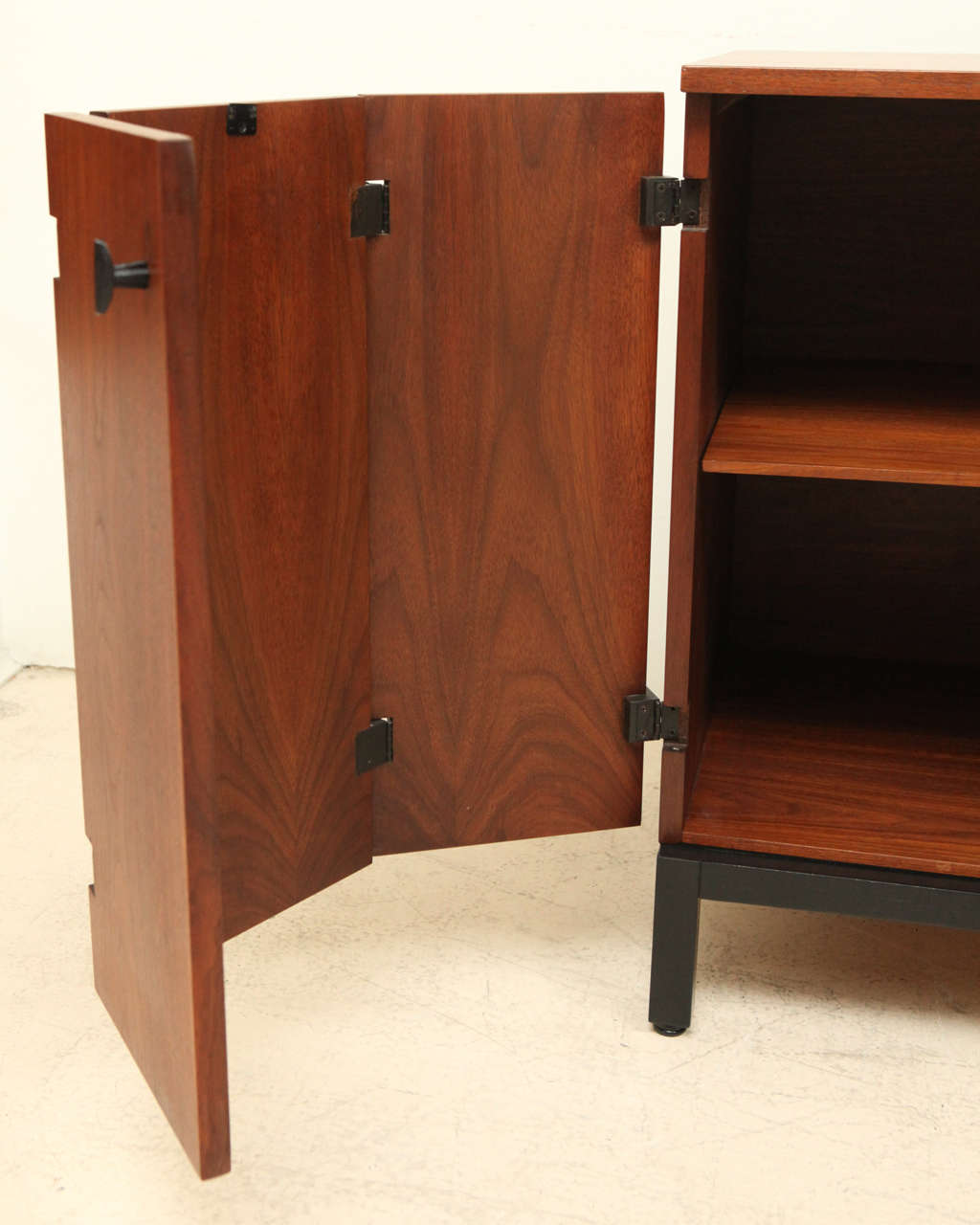 Rare Milo Baughman Walnut Bi-Fold Cabinet for Directional 4