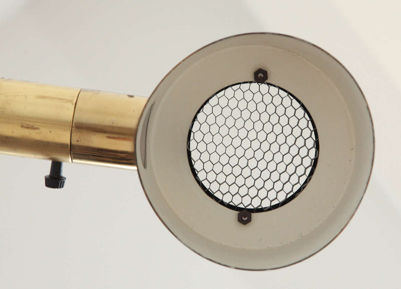 Adjustable Brass Floor Lamp with Honeycomb Shield 2