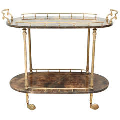 Aldo Tura Italian Goatskin Bar Cart