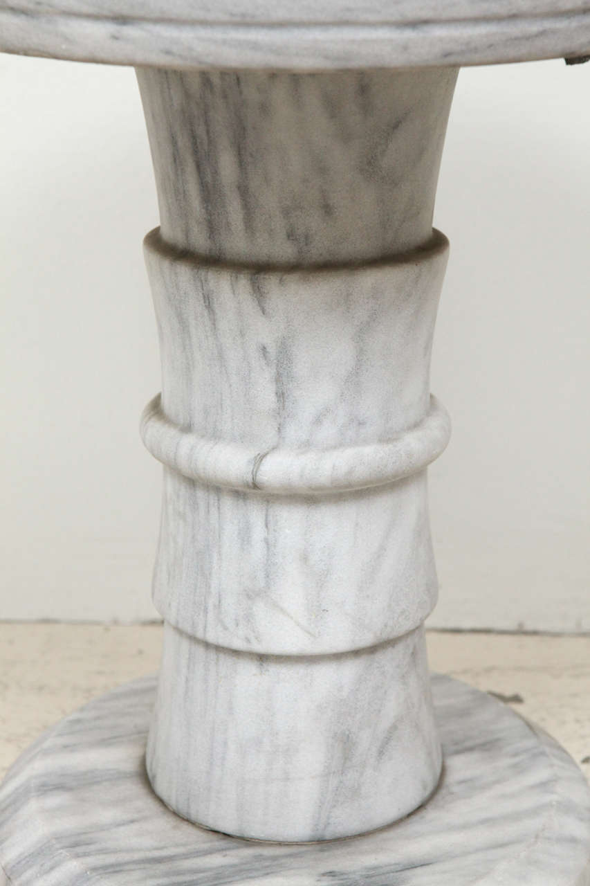 Marble Pedestal Side Table In Excellent Condition In Los Angeles, CA