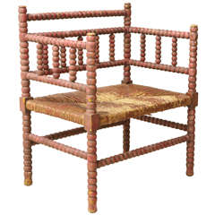 1940
s Rose Dyed Turned Spindle Chair