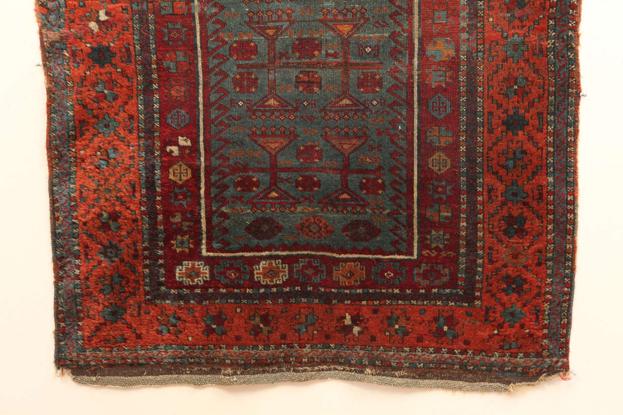 Hand-Knotted Antique Turkish Yoruk Rug For Sale