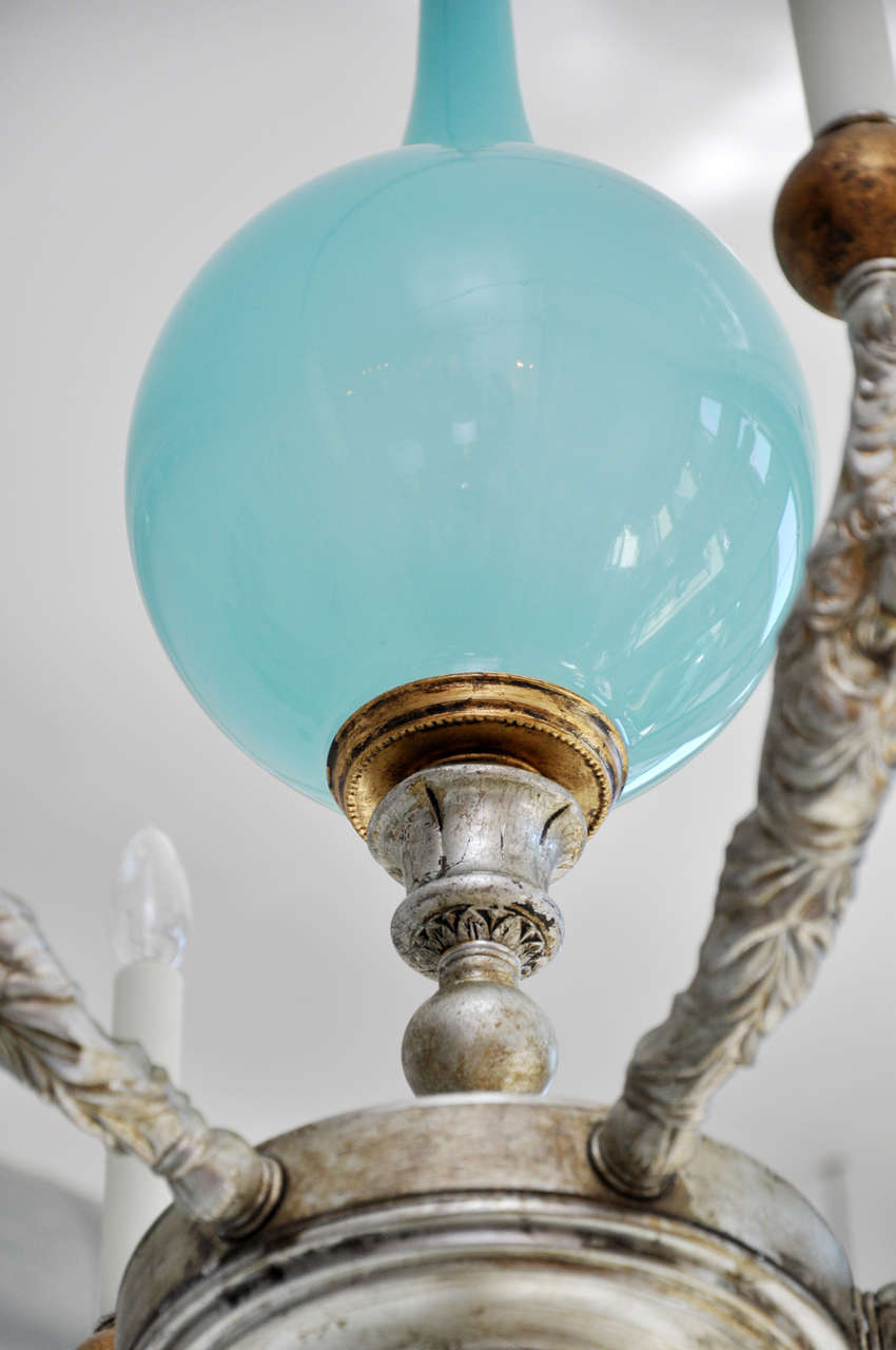 Vintage Blue Murano Glass Chandelier- One of a Kind 2
