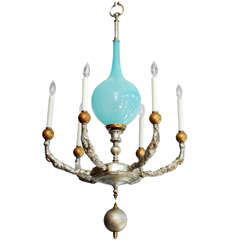 Vintage Blue Murano Glass Chandelier- One of a Kind