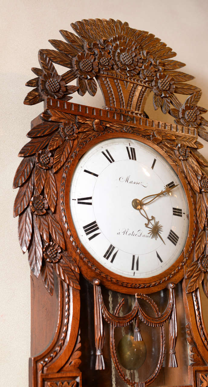 Pine 19th Century St. Nicolas French Floor Clock