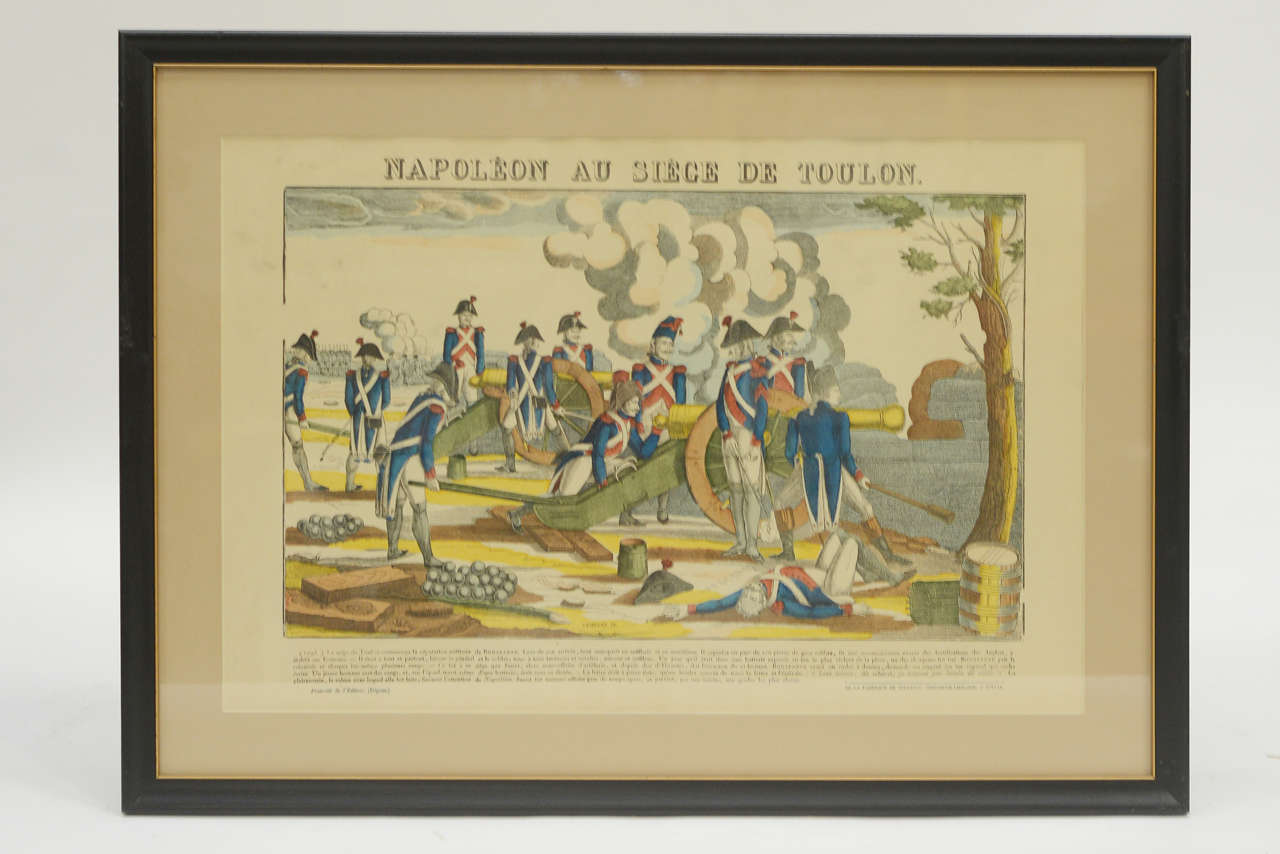 Historical wood engravings by Pellerin. Original hand color. Gallery Framed. Extensive text below image. From 1819 to 1863, the firm of Pellerin at Épinal produced a number of secular French historical images.The primary force behind these images