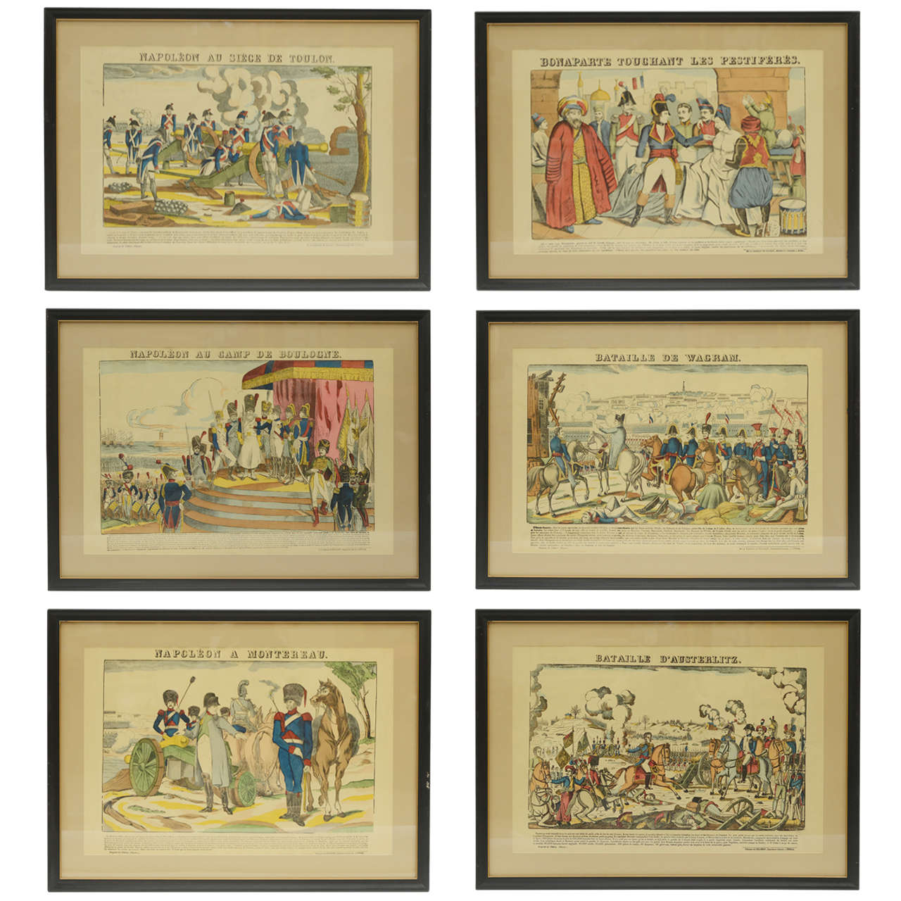 Set of Six French Napoleonic Prints by Pellerin a Epinal, circa 1830