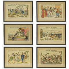 Set of Six French Napoleonic Prints by Pellerin a Epinal, circa 1830