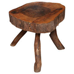 Primitive Log Side Table