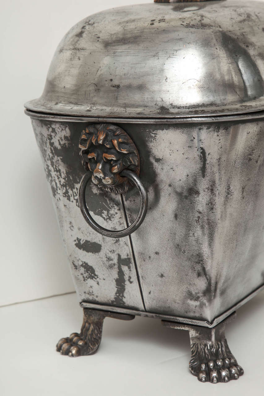 19th Century English Regency Polished Steel Coal Scuttle 2