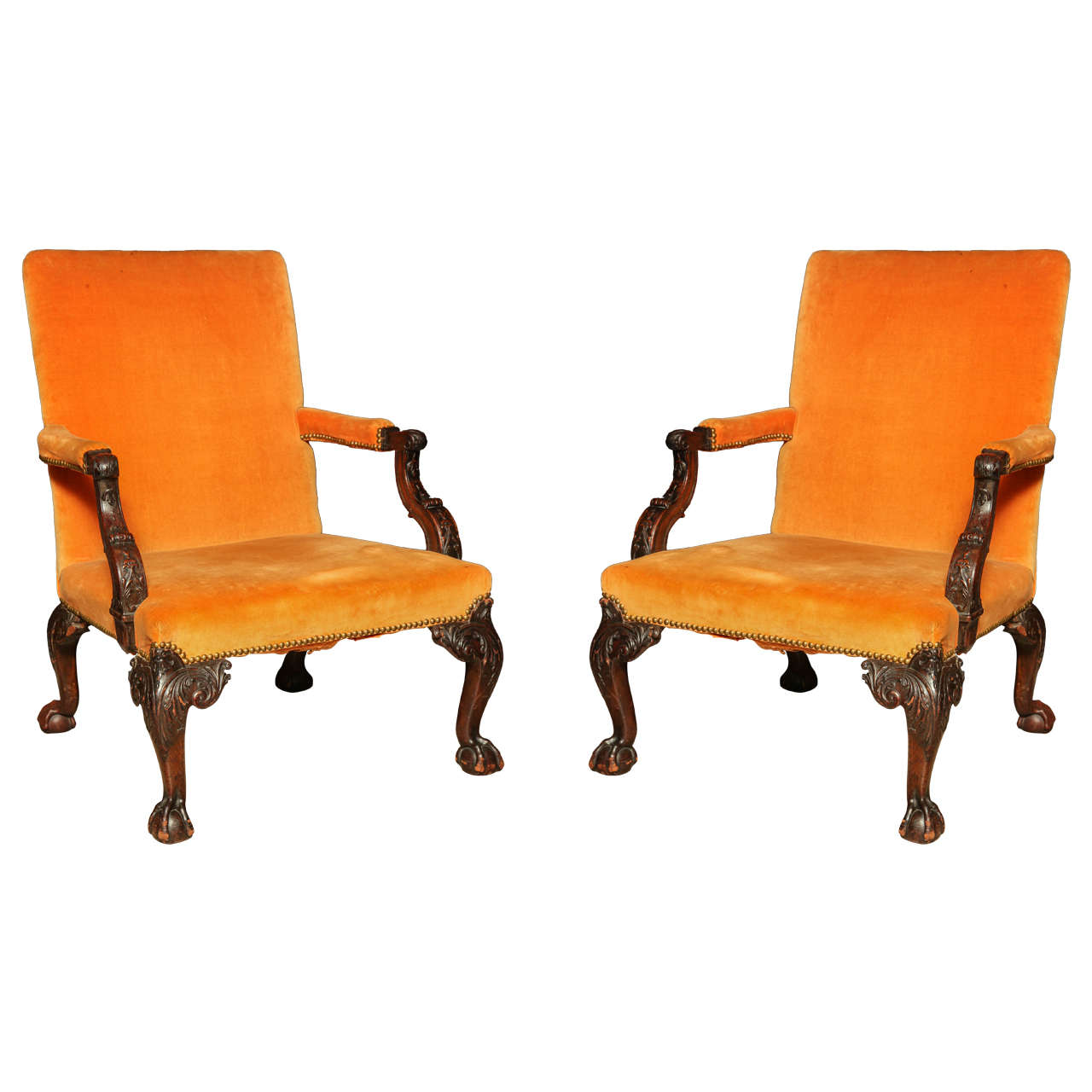 Pair of George III Gainsborough Chairs