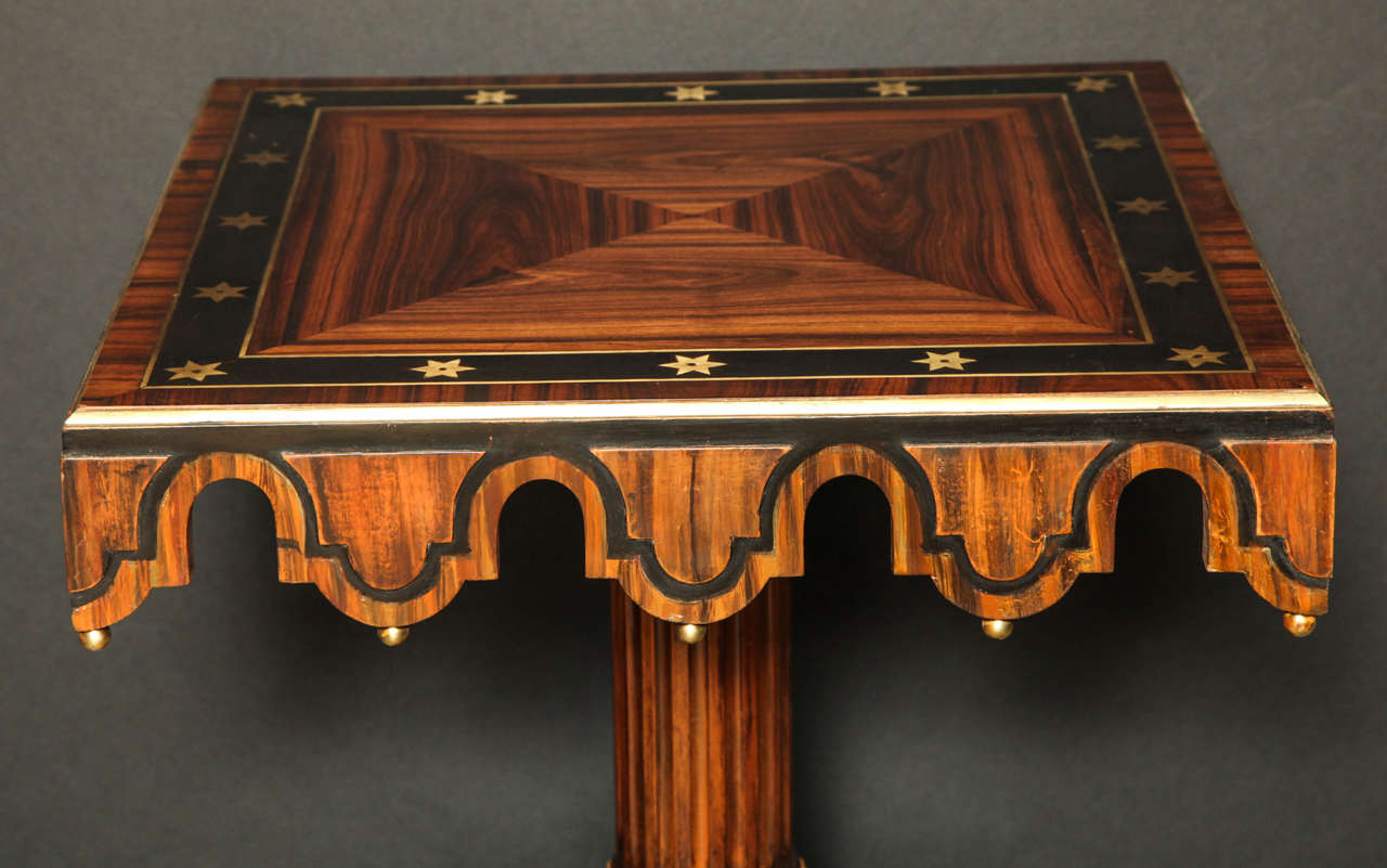 Pair of Calamander Pedestal Tables In Excellent Condition In Westwood, NJ