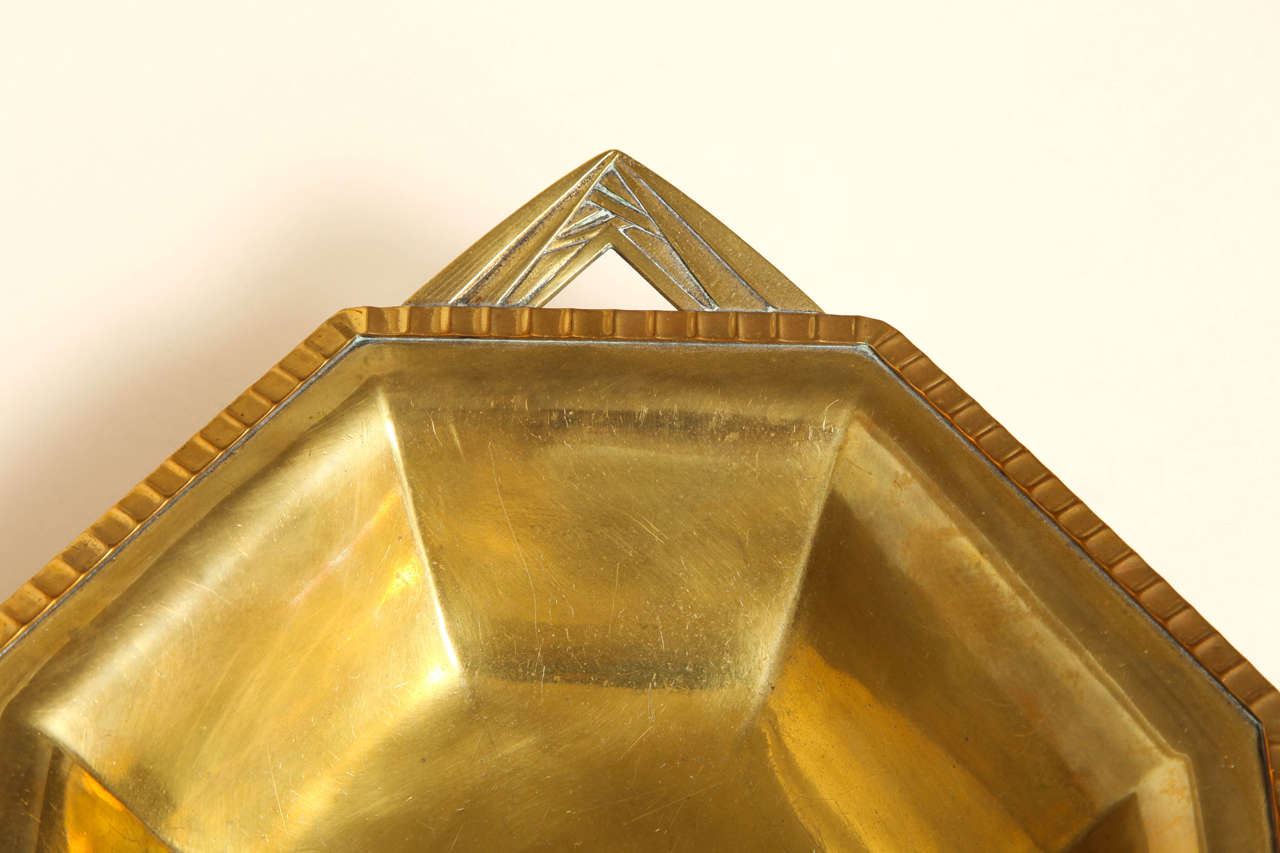 20th Century French Art Deco  Brass Centerpiece or Fruit Bowl by RB