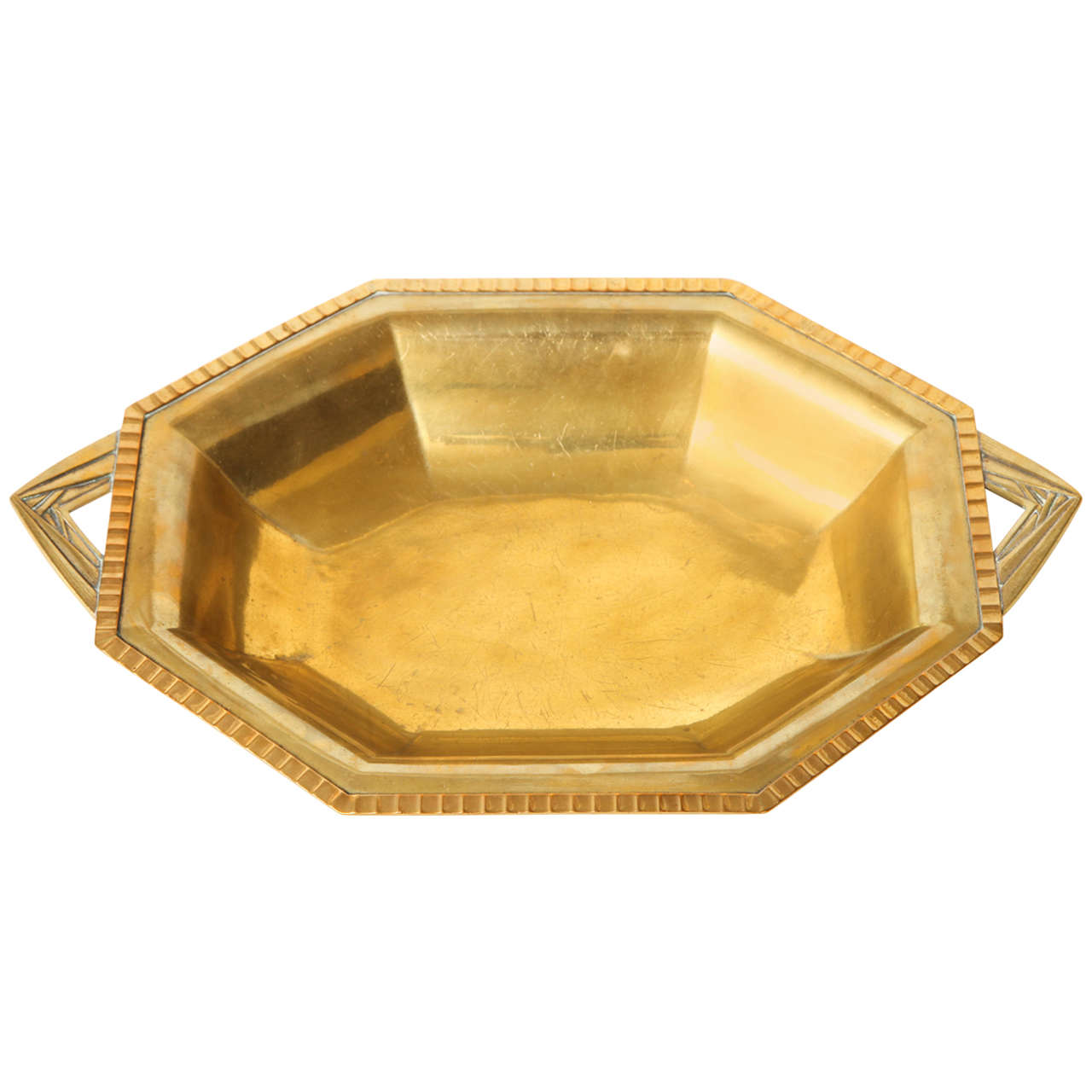 French Art Deco  Brass Centerpiece or Fruit Bowl by RB