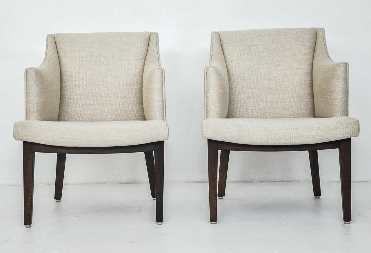 Mid-Century Modern Dunbar Bracket Back Armchairs by Edward Wormley