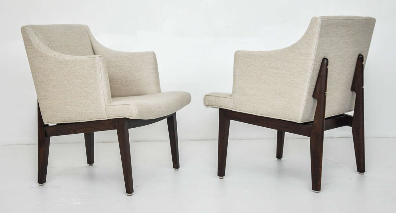 American Dunbar Bracket Back Armchairs by Edward Wormley