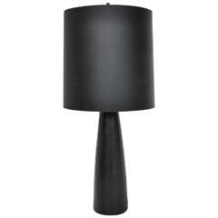 Black Leather Table Lamp by Vendel