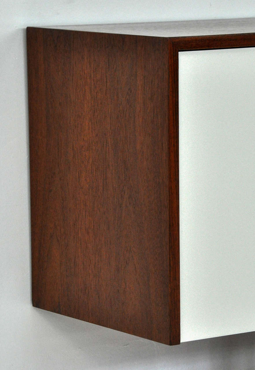 Walnut Florence Knoll Wall Mount Credenza