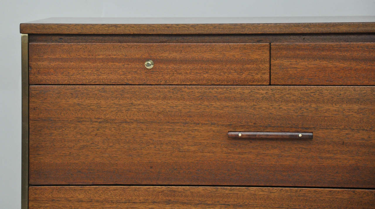 Mid-Century Modern Paul McCobb Chest with Brass Frame