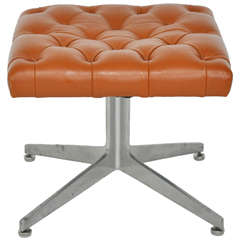 Ward Bennett Tufted Leather Stool 5