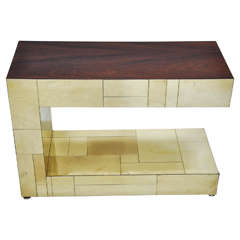 Brass and Rosewood Cantilever Side Table by Paul Evans