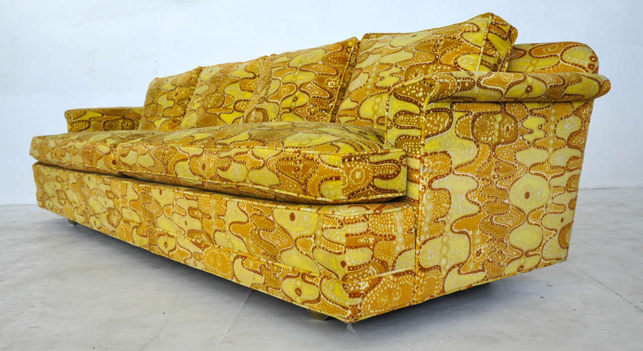 Dunbar sofa model 488 designed by Edward Wormley. Original Jack Lenor Larsen velvet.