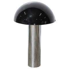 Italian Chrome and Smoked Black Perspex Lamp