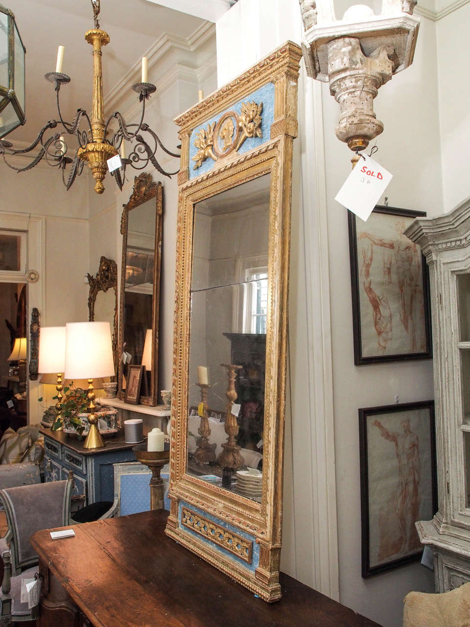 18th Century Swedish Trumeau Mirror For Sale 3